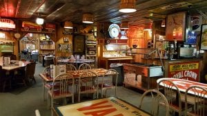 A view of the serving area at Sandy's Pizza