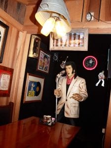 A view of Elvis at Sandy's Pizza.