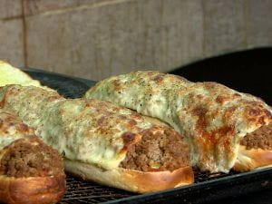 A vie of sandwich melt at Sandy's Pizza.